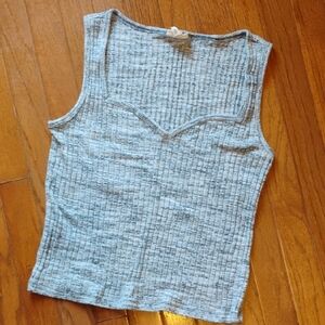 Sleeveless Blue Textured Women's Top